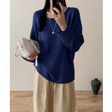 抜け感リラックスニット ラウンドネックニット 長袖ニット | COCOMOMO | 詳細画像47