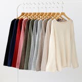 抜け感リラックスニット ラウンドネックニット 長袖ニット | COCOMOMO | 詳細画像50