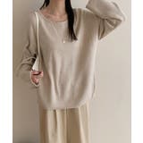 抜け感リラックスニット ラウンドネックニット 長袖ニット | COCOMOMO | 詳細画像6