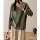 抜け感リラックスニット ラウンドネックニット 長袖ニット | COCOMOMO | 詳細画像44