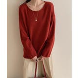 抜け感リラックスニット ラウンドネックニット 長袖ニット | COCOMOMO | 詳細画像8