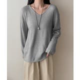 抜け感リラックスニット Vネックニット 長袖ニット | COCOMOMO | 詳細画像42