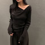 イレギュラーネックニット リブニット アシンメトリー | COCOMOMO | 詳細画像14