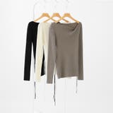 イレギュラーネックニット リブニット アシンメトリー | COCOMOMO | 詳細画像17