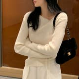 イレギュラーネックニット リブニット アシンメトリー | COCOMOMO | 詳細画像4