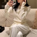 イレギュラーネックニット リブニット アシンメトリー | COCOMOMO | 詳細画像6