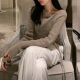 イレギュラーネックニット リブニット アシンメトリー | COCOMOMO | 詳細画像7