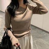 イレギュラーネックニット リブニット アシンメトリー | COCOMOMO | 詳細画像9