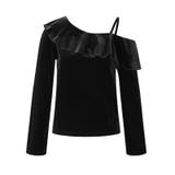 ワンショルフリルベロアトップス オフショルダー ベロアトップス | COCOMOMO | 詳細画像9