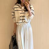 ボーダーフードカーディガン ボーダーカーディガン ニットパーカー | COCOMOMO | 詳細画像9 