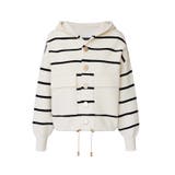 ボーダーフードカーディガン ボーダーカーディガン ニットパーカー | COCOMOMO | 詳細画像17 