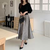 大人上品に着映えるジャガードスカート フレアスカート オフィスカジュアル | COCOMOMO | 詳細画像11 