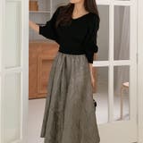 大人上品に着映えるジャガードスカート フレアスカート オフィスカジュアル | COCOMOMO | 詳細画像17 