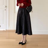 大人上品に着映えるジャガードスカート フレアスカート オフィスカジュアル | COCOMOMO | 詳細画像2 