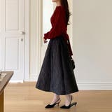 大人上品に着映えるジャガードスカート フレアスカート オフィスカジュアル | COCOMOMO | 詳細画像4 