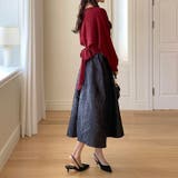 大人上品に着映えるジャガードスカート フレアスカート オフィスカジュアル | COCOMOMO | 詳細画像8 