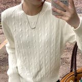 【11色展開】ケーブル編みニット ケーブルニット ニットセーター | COCOMOMO | 詳細画像7 