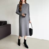 ハーフジップワンピース ニットワンピース リブニット | COCOMOMO | 詳細画像10