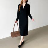 ハーフジップワンピース ニットワンピース リブニット | COCOMOMO | 詳細画像13