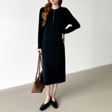 ハーフジップワンピース ニットワンピース リブニット | COCOMOMO | 詳細画像16