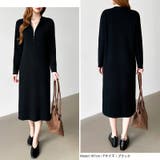 ハーフジップワンピース ニットワンピース リブニット | COCOMOMO | 詳細画像17