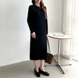 ハーフジップワンピース ニットワンピース リブニット | COCOMOMO | 詳細画像20