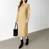 ハーフジップワンピース ニットワンピース リブニット | COCOMOMO | 詳細画像22