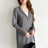 ハーフジップワンピース ニットワンピース リブニット | COCOMOMO | 詳細画像6