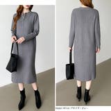 ハーフジップワンピース ニットワンピース リブニット | COCOMOMO | 詳細画像7