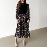 ボタニカル柄ドッキングワンピース ドッキングワンピース オフィスカジュアル | COCOMOMO | 詳細画像11 