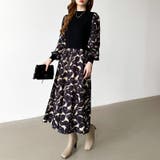 ボタニカル柄ドッキングワンピース ドッキングワンピース オフィスカジュアル | COCOMOMO | 詳細画像12 