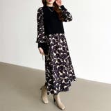 ボタニカル柄ドッキングワンピース ドッキングワンピース オフィスカジュアル | COCOMOMO | 詳細画像13 