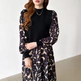 ボタニカル柄ドッキングワンピース ドッキングワンピース オフィスカジュアル | COCOMOMO | 詳細画像16 