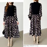 ボタニカル柄ドッキングワンピース ドッキングワンピース オフィスカジュアル | COCOMOMO | 詳細画像17 