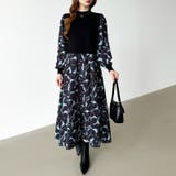 ボタニカル柄ドッキングワンピース ドッキングワンピース オフィスカジュアル | COCOMOMO | 詳細画像2 