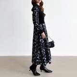 ボタニカル柄ドッキングワンピース ドッキングワンピース オフィスカジュアル | COCOMOMO | 詳細画像4 