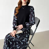 ボタニカル柄ドッキングワンピース ドッキングワンピース オフィスカジュアル | COCOMOMO | 詳細画像8 