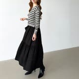 ボーダーニットドッキングワンピース ワンピース ティアードワンピース | COCOMOMO | 詳細画像12