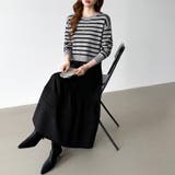 ボーダーニットドッキングワンピース ワンピース ティアードワンピース | COCOMOMO | 詳細画像17