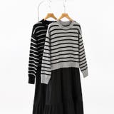 ボーダーニットドッキングワンピース ワンピース ティアードワンピース | COCOMOMO | 詳細画像20