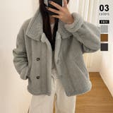 ライトグレー | ムートンボアジャケット フェイクムートン ボアジャケット | COCOMOMO