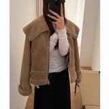 ビッグカラームートンジャケット フェイクムートン ボアジャケット | COCOMOMO | 詳細画像11 