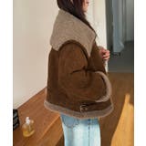 ビッグカラームートンジャケット フェイクムートン ボアジャケット | COCOMOMO | 詳細画像17 