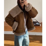 ビッグカラームートンジャケット フェイクムートン ボアジャケット | COCOMOMO | 詳細画像18 