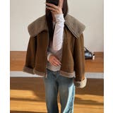 ビッグカラームートンジャケット フェイクムートン ボアジャケット | COCOMOMO | 詳細画像19 