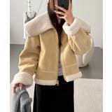 ビッグカラームートンジャケット フェイクムートン ボアジャケット | COCOMOMO | 詳細画像2 