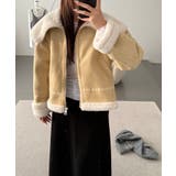 ビッグカラームートンジャケット フェイクムートン ボアジャケット | COCOMOMO | 詳細画像7 