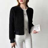 ツイードブルゾン ノーカラージャケット ブルゾン | COCOMOMO | 詳細画像18 