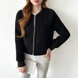 ツイードブルゾン ノーカラージャケット ブルゾン | COCOMOMO | 詳細画像19 