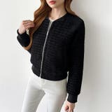 ツイードブルゾン ノーカラージャケット ブルゾン | COCOMOMO | 詳細画像20 